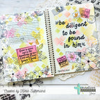 Creative Worship Print Script Lowercase Alpha Clear Stamps cws-25-013 Be Diligent To Be Found In Him Bible Journaling