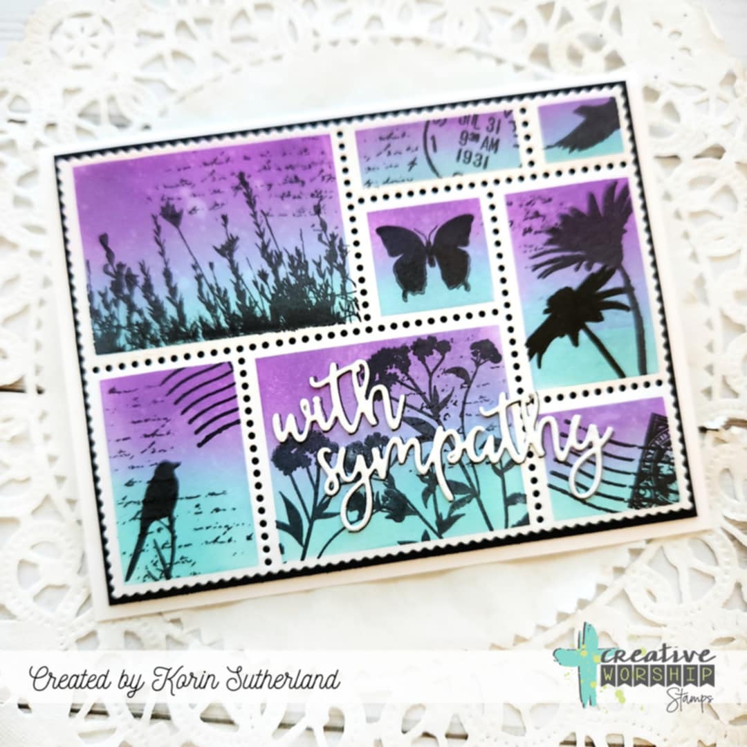 Creative Worship Rectangles And More Stencil cws-st-25-03 With Sympathy Card
