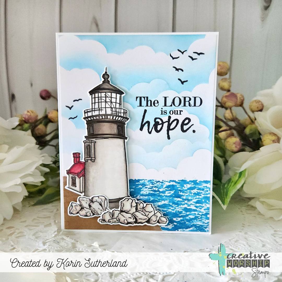 Creative Worship Safe Harbor Clear Stamps cws-26-010 The Lord Is Hope Card