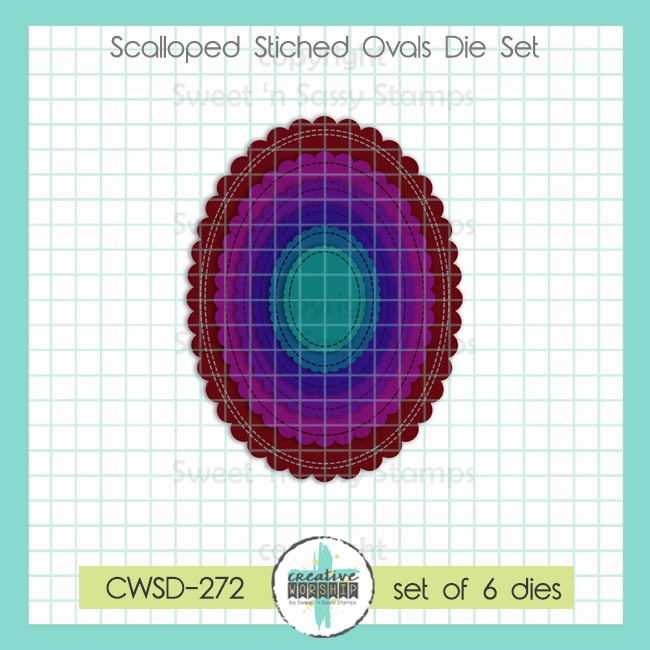 Creative Worship Scalloped Stitched Ovals Dies cwsd-272