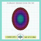 Creative Worship Scalloped Stitched Ovals Dies cwsd-272
