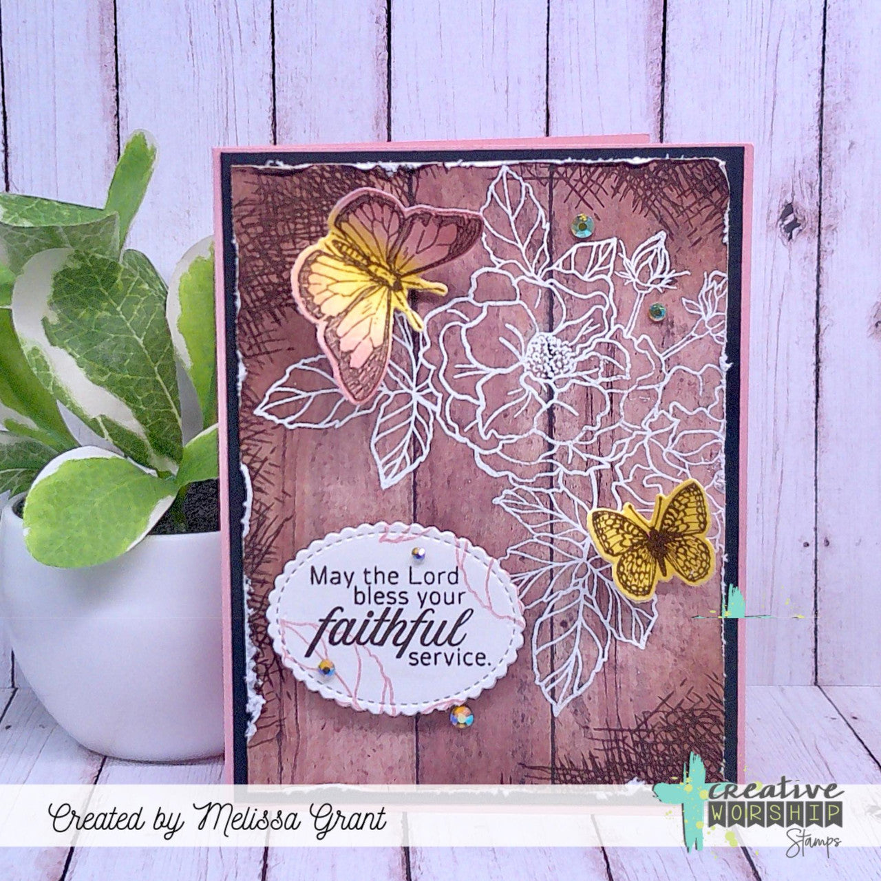 Creative Worship Scalloped Stitched Ovals Dies cwsd-272 Melissa Grant Card
