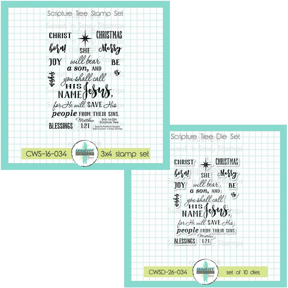 Creative Worship Scripture Tree Clear Stamps And Dies Bundle