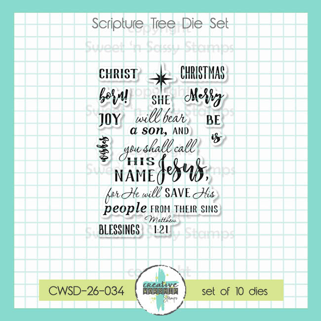 Creative Worship Scripture Tree Clear Stamps And Dies Bundle CWSD-26-034 Dies Alone