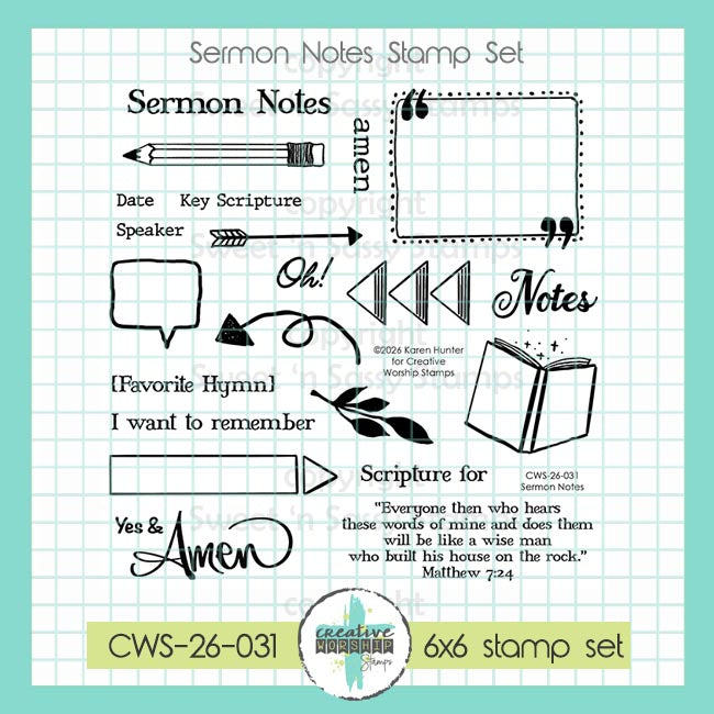 Creative Worship Sermon Notes Clear Stamps cws-26-031