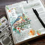 Creative Worship Singing Praises Clear Stamp Set nb-sns-19-037 Bible Journaling Bird and Blossoms Design