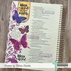 Creative Worship Single Damask Stencil cws-st-26-002 Karen Hunter Butterflies and Damask Bible Journaling Page