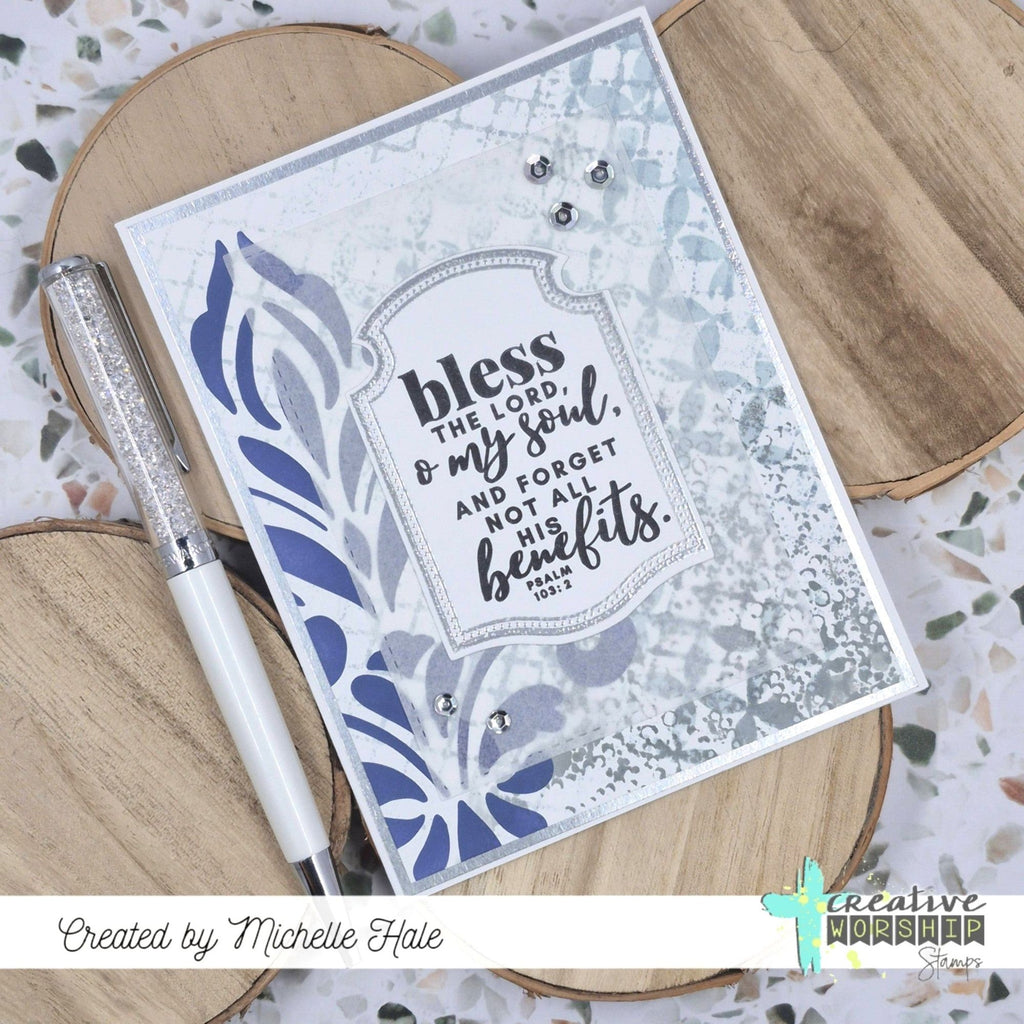 Creative Worship Single Damask Stencil cws-st-26-002 Michelle Hale Bless the Lord card