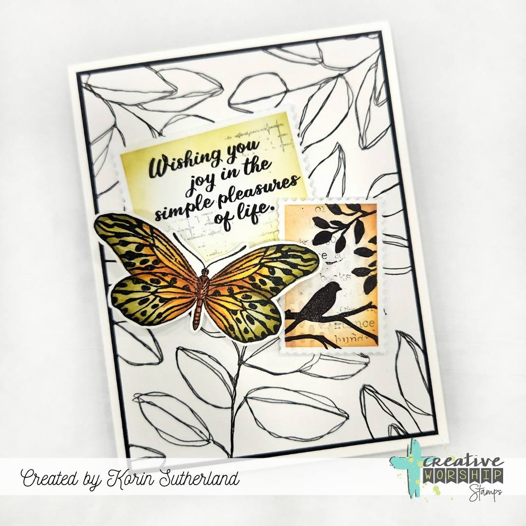 Creative Worship Sitting Pretty Clear Stamps cws-25-037 Butterfly Card