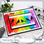 Creative Worship Sitting Pretty Clear Stamps cws-25-037 Rainbow Birds Card