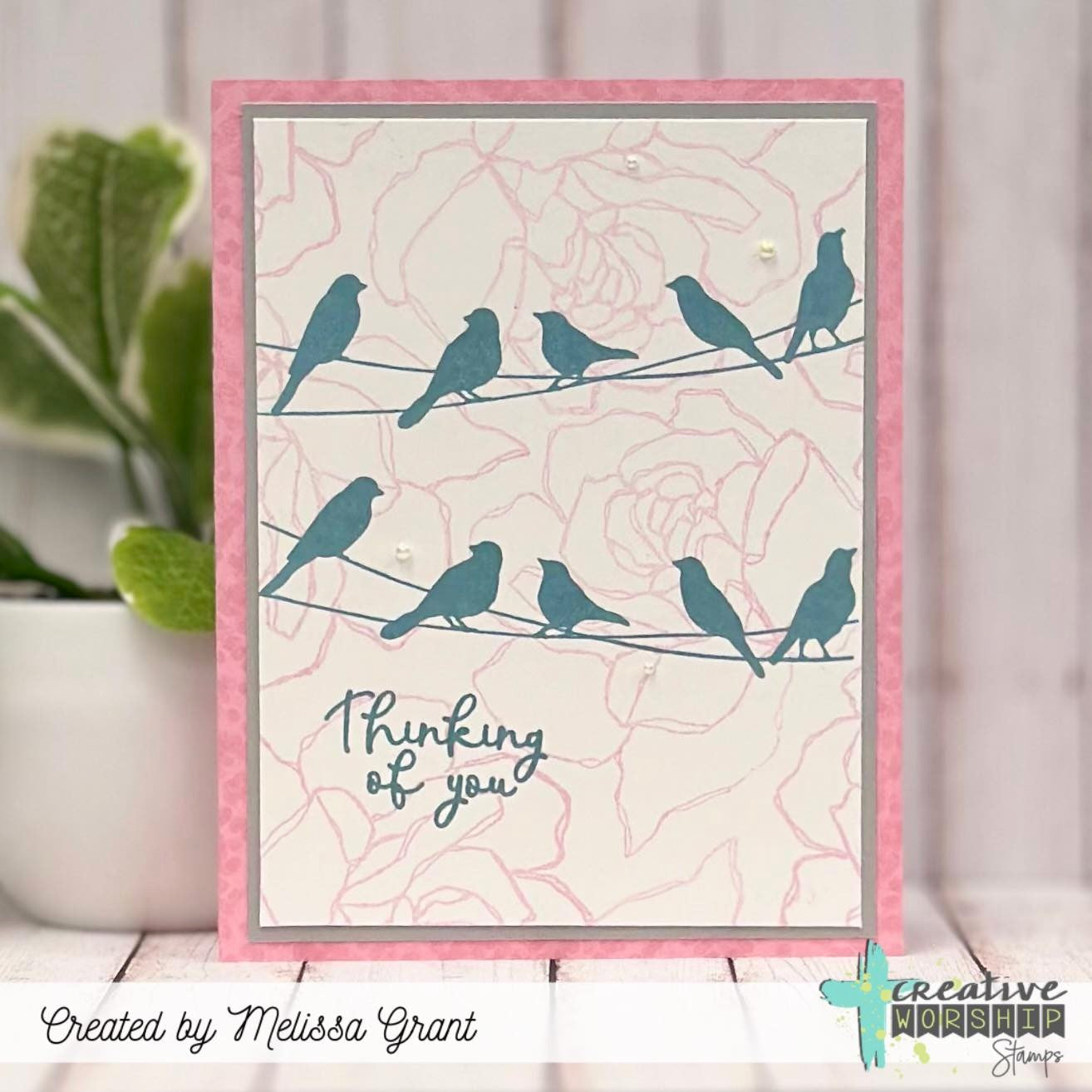 Creative Worship Sitting Pretty Clear Stamps cws-25-037 Thinking Of You