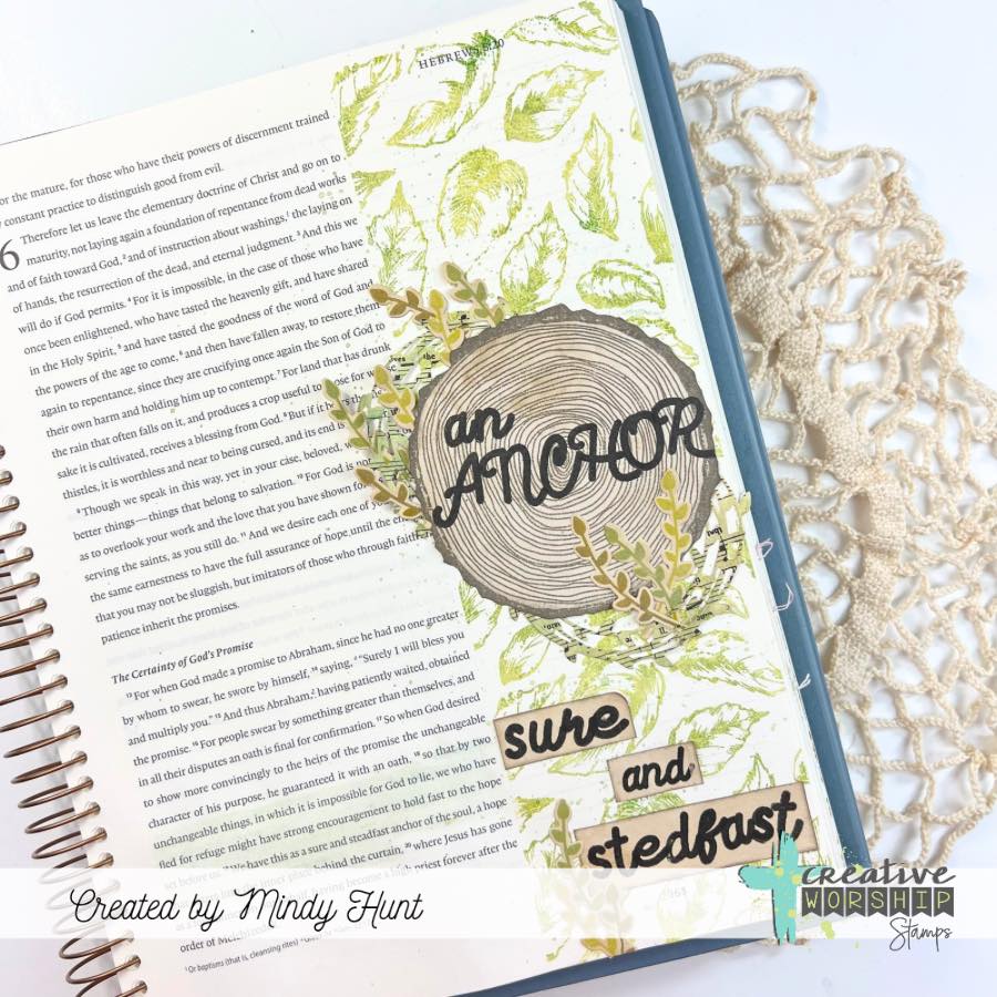 Creative Worship Sketched Leaves Background Clear Stamp cws-25-036 An Anchor Bible Journaling