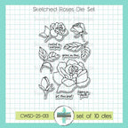 Creative Worship Sketched Roses Clear Stamps And Dies Bundle CWSD-25-013