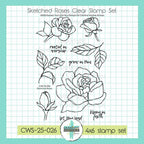 Creative Worship Sketched Roses Clear Stamps cws-25-026