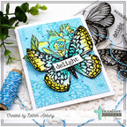 Creative Worship Sketched Roses Clear Stamps cws-25-026 Butterfly Delight Card