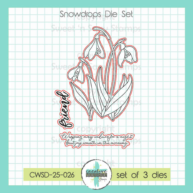 Creative Worship Snowdrops Clear Stamps And Dies Bundle CWSD-25-026