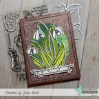 Creative Worship Snowdrops Clear Stamps And Dies Bundle Joy Cometh In The Morning Card