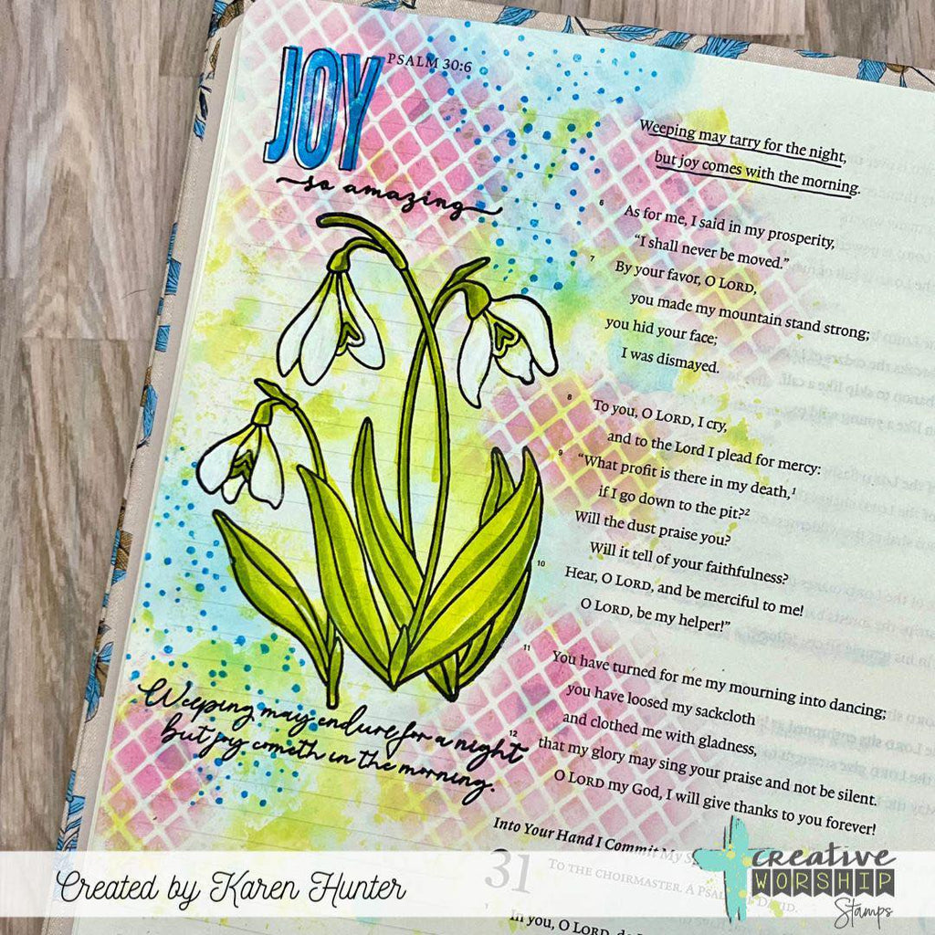 Creative Worship Snowdrops Clear Stamps cws-25-057 Bible Journaling