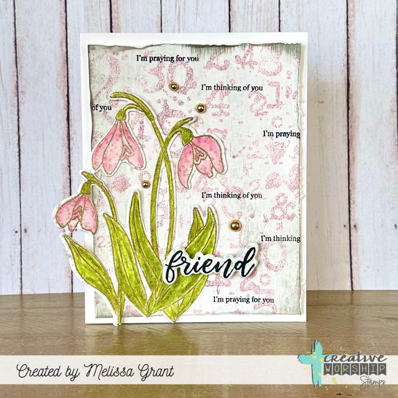 Creative Worship Snowdrops Clear Stamps cws-25-057 Friendship Card