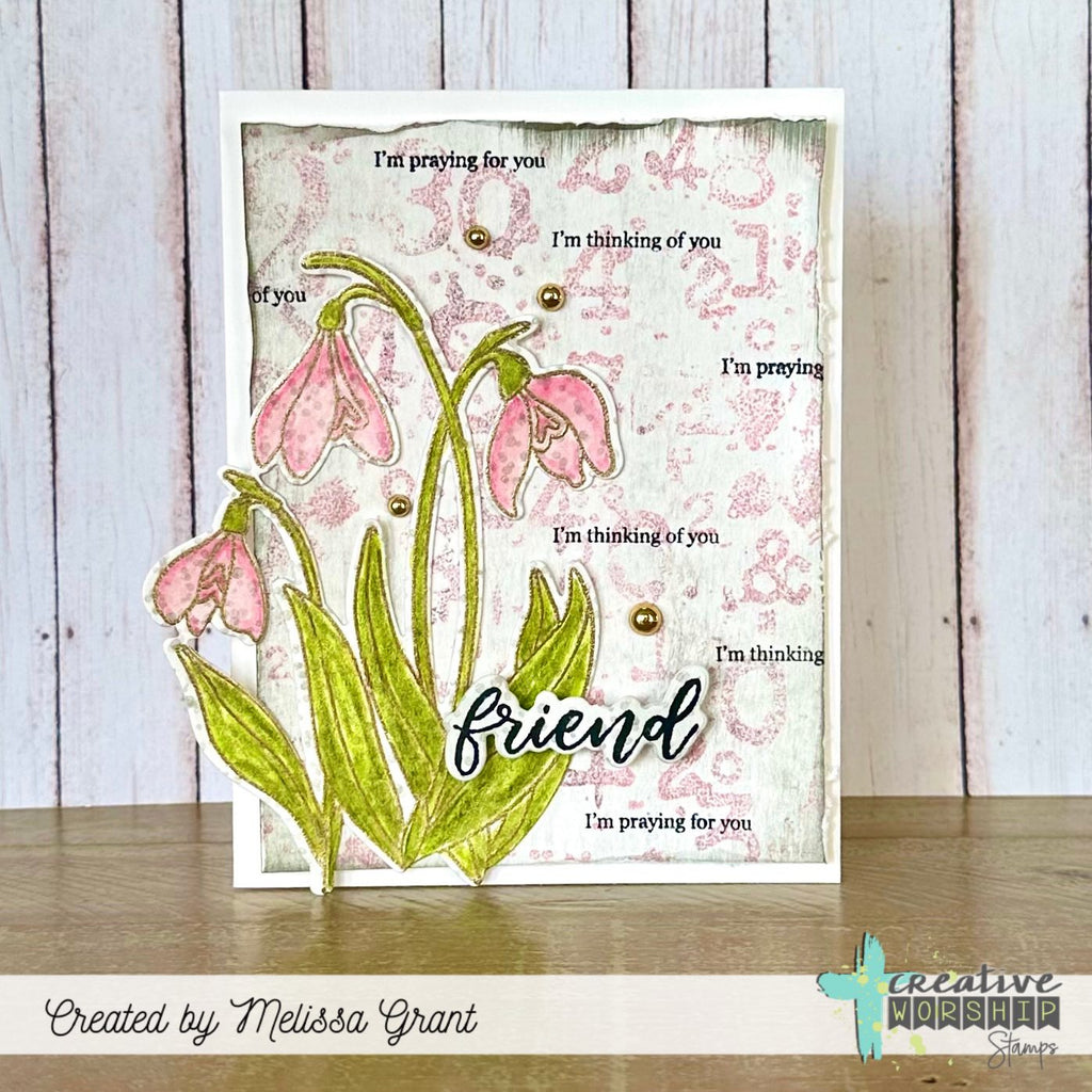 Creative Worship Snowdrops Dies cwsd-25-026 Friendship Card
