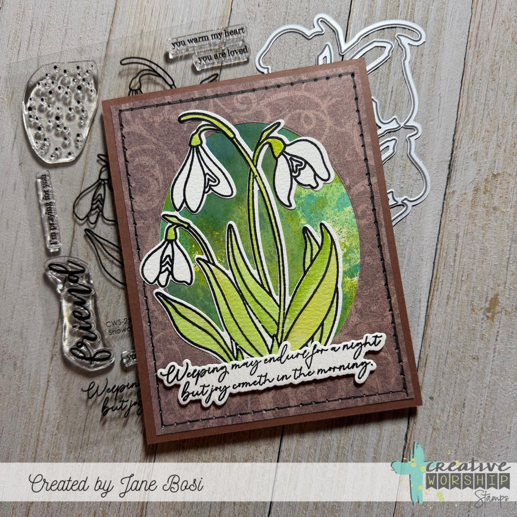 Creative Worship Snowdrops Dies cwsd-25-026 Joy Cometh In The Morning Card