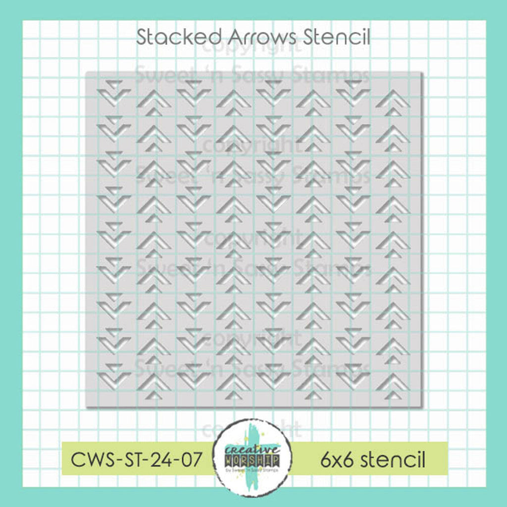 Creative Worship Stacked Arrows Stencil cws-st-24-07