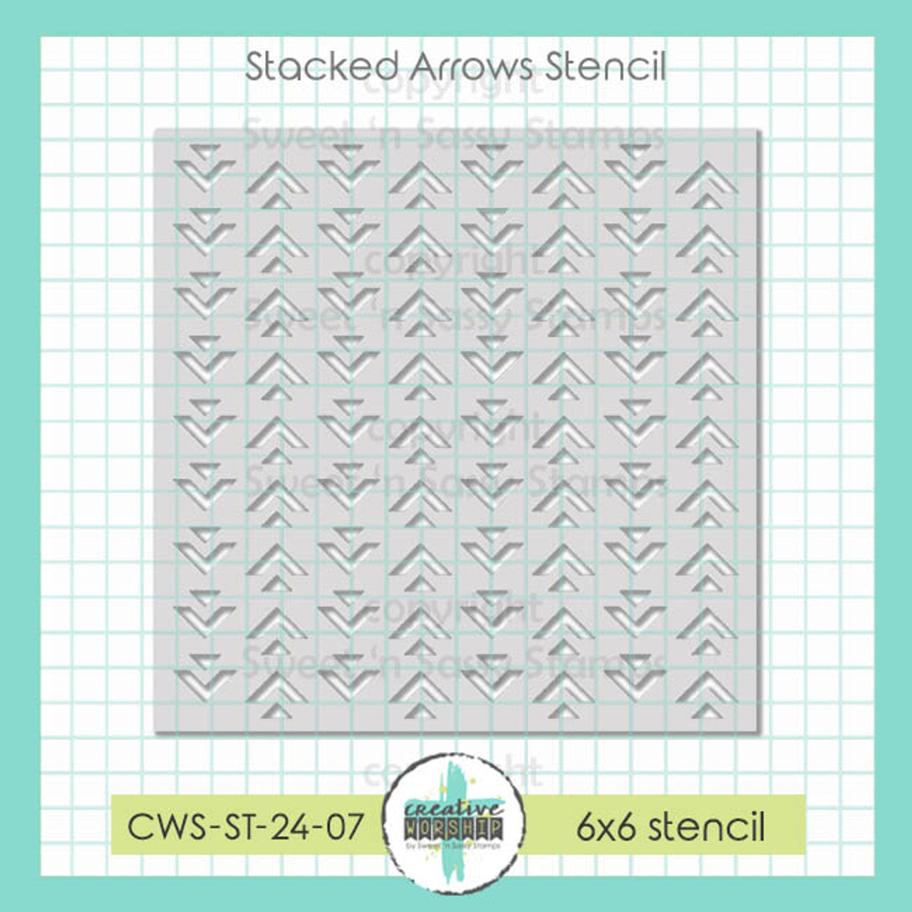 Creative Worship Stacked Arrows Stencil cws-st-24-07