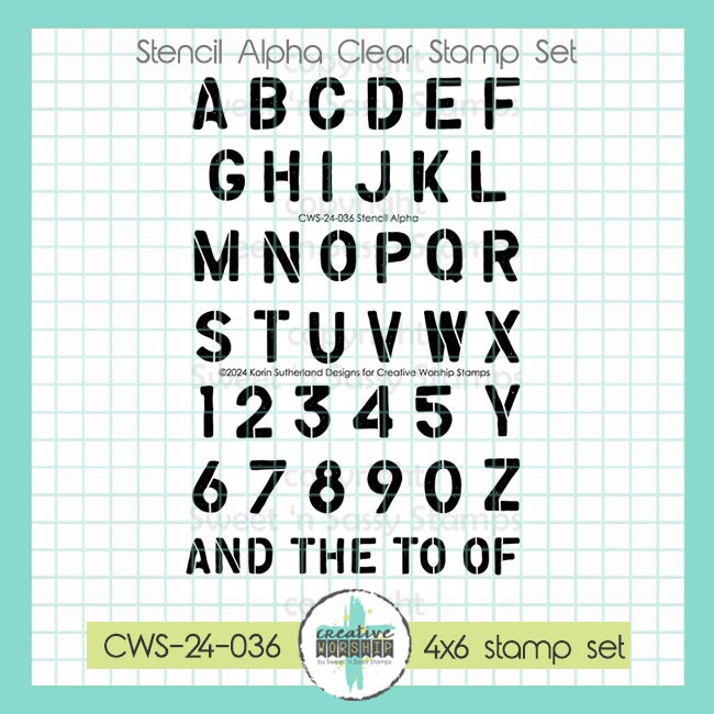 Creative Worship Stencil Alpha Clear Stamps cws-24-036