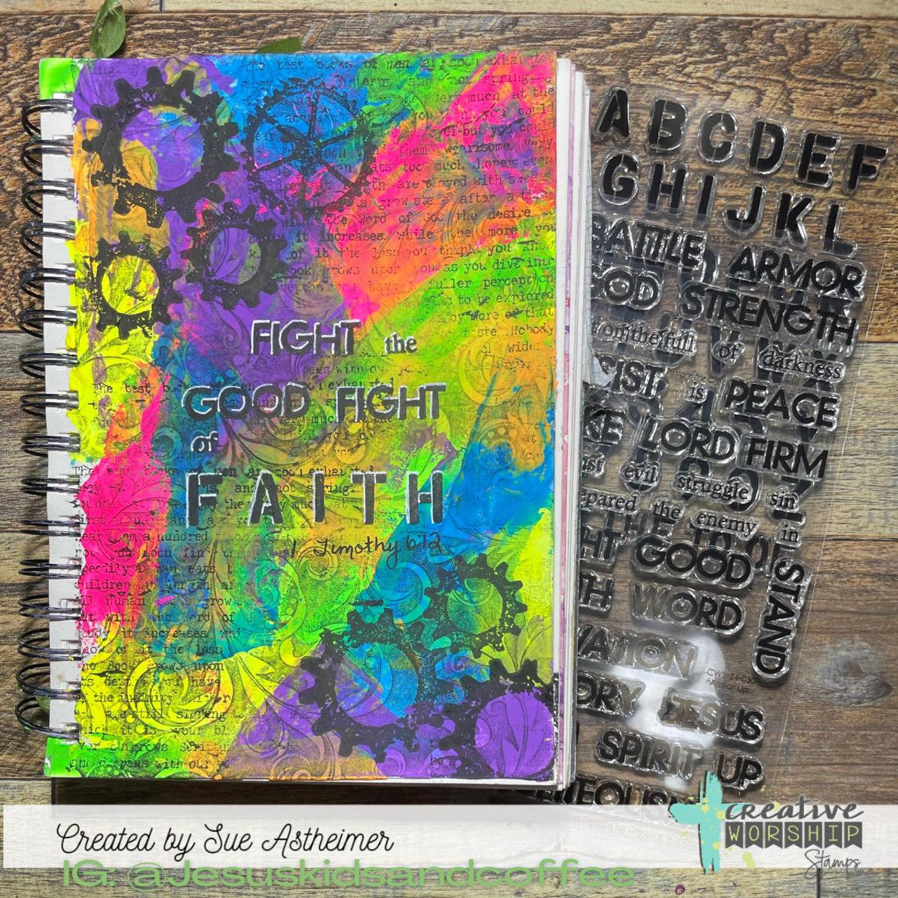 Creative Worship Stencil Alpha Clear Stamps cws-24-036 Sue Astheimer Page