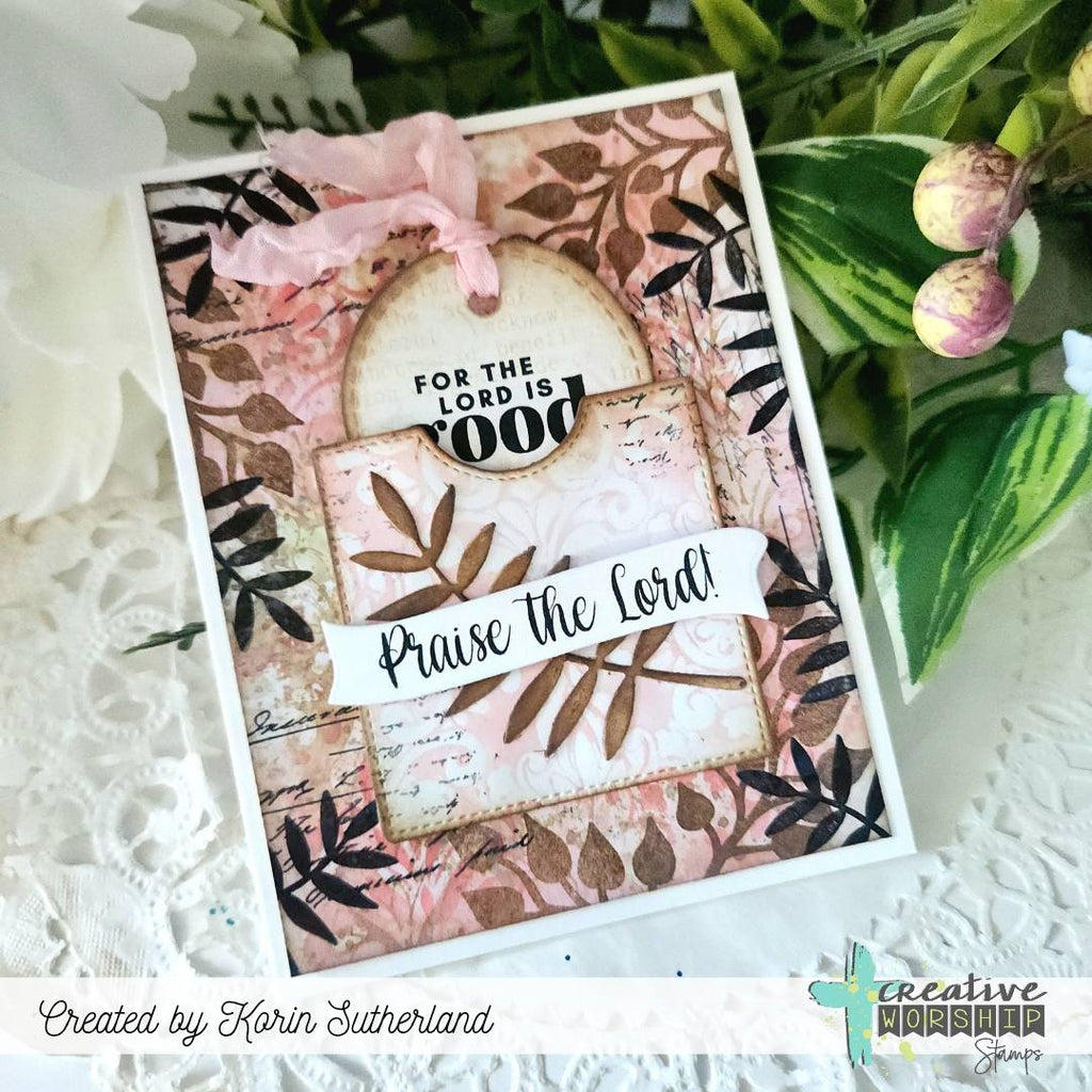 Creative Worship Stitched Pockets Dies cwsd-26-024 Praise The Lord Card
