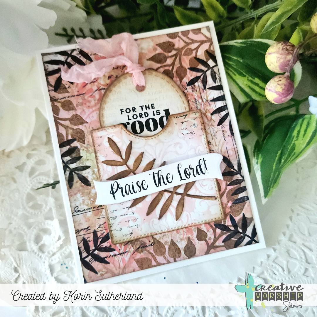 Creative Worship Stitched Pockets Dies cwsd-26-024 Praise The Lord Card