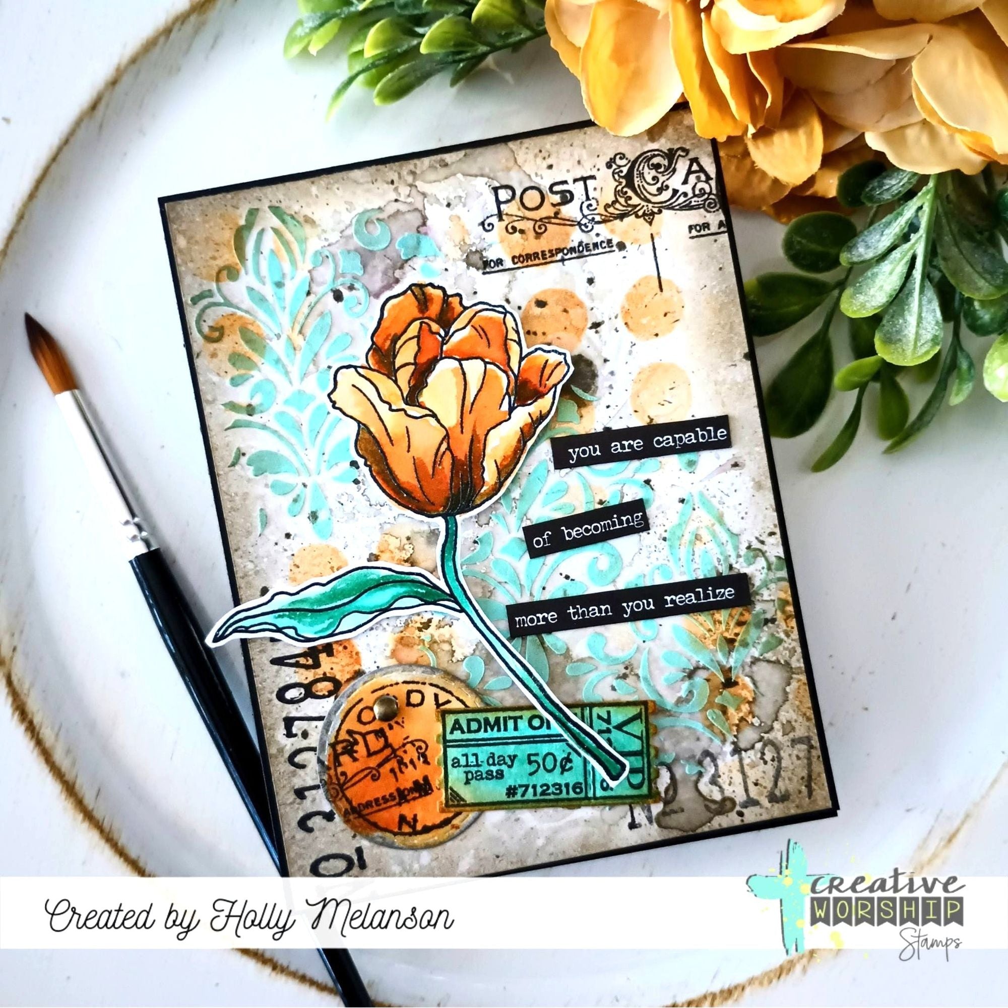 Creative Worship Stitched Tags Dies cwsd-26-003 You are capable Holly Melanson Card