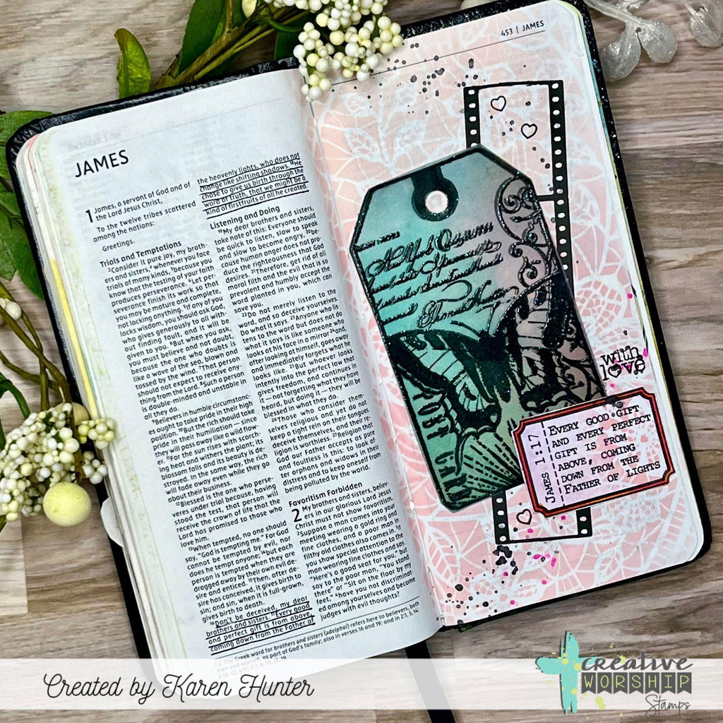 Creative Worship Summer Collage Tag Clear Stamp Set cws-26-018 Bible Journaling