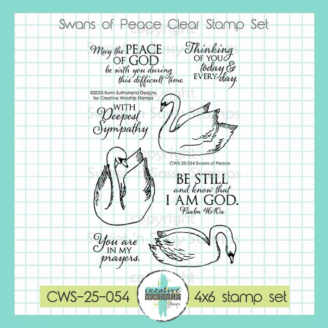 Creative Worship Swans Of Peace Clear Stamps And Dies Bundle CWS-25-054