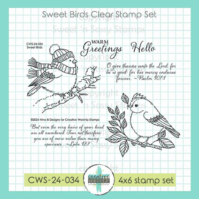 Creative Worship Sweet Birds Clear Stamps cws-24-034