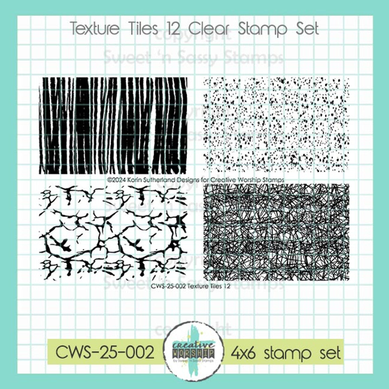 Creative Worship Texture Tiles 12 Clear Stamps cws-25-002