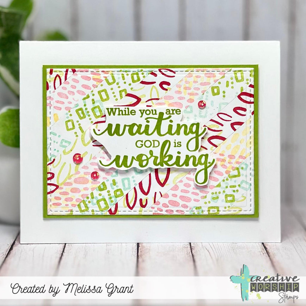 Creative Worship Texture Tiles 13 Clear Stamps cws-25-035 While You Are Waiting God Is Working
