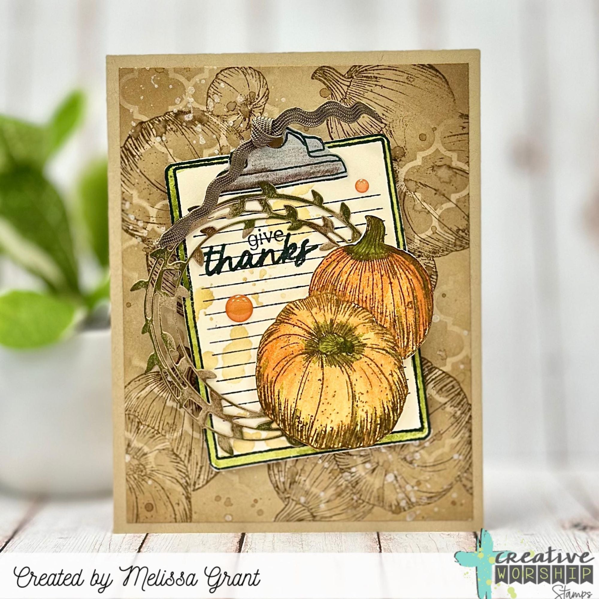 Creative Worship Thanksgiving Pumpkins Clear Stamps cws-25-055 Harvest Card