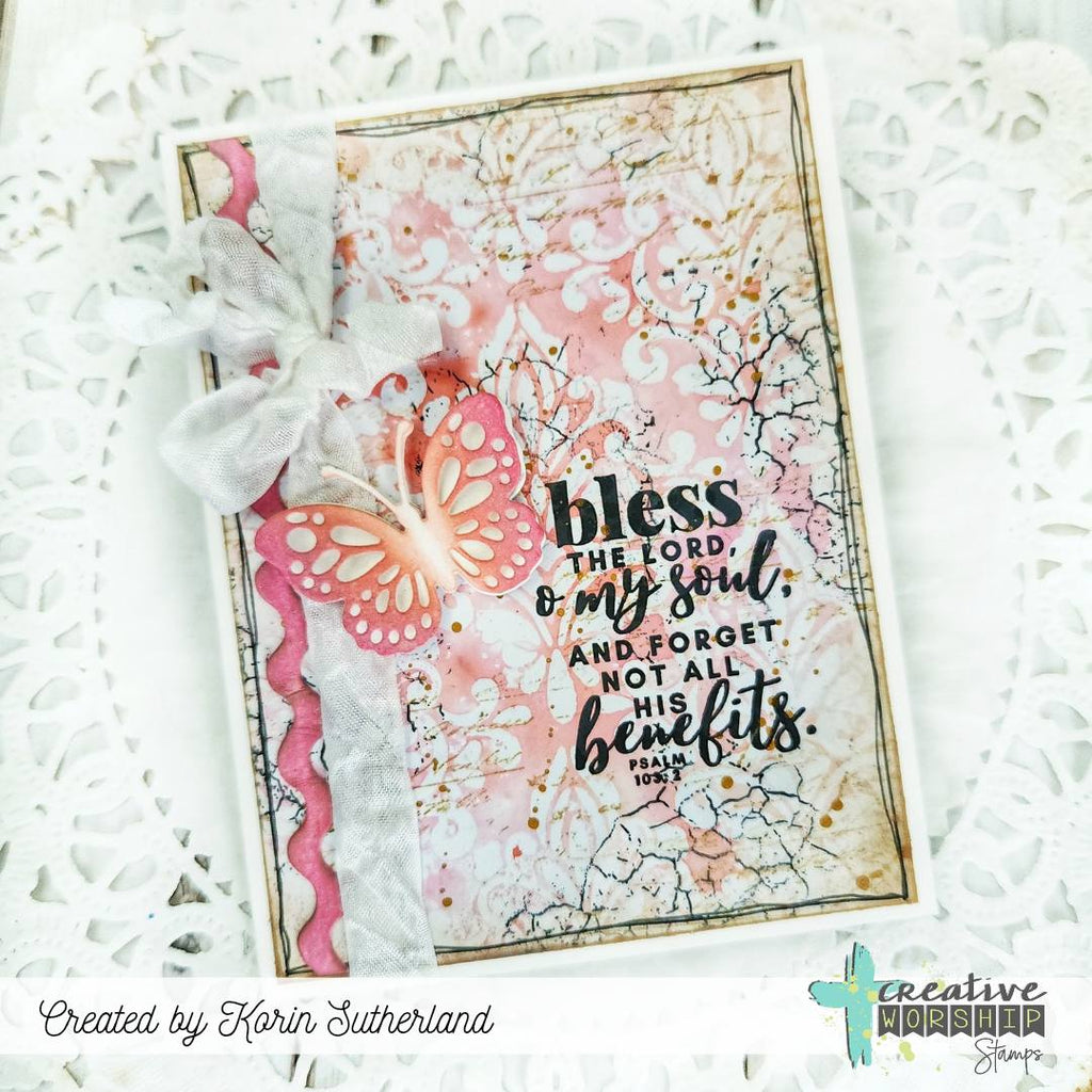 Creative Worship The Goodness of God Clear Stamps cws-26-004 Bless the Lord O My Soul Korin Sutherland Card