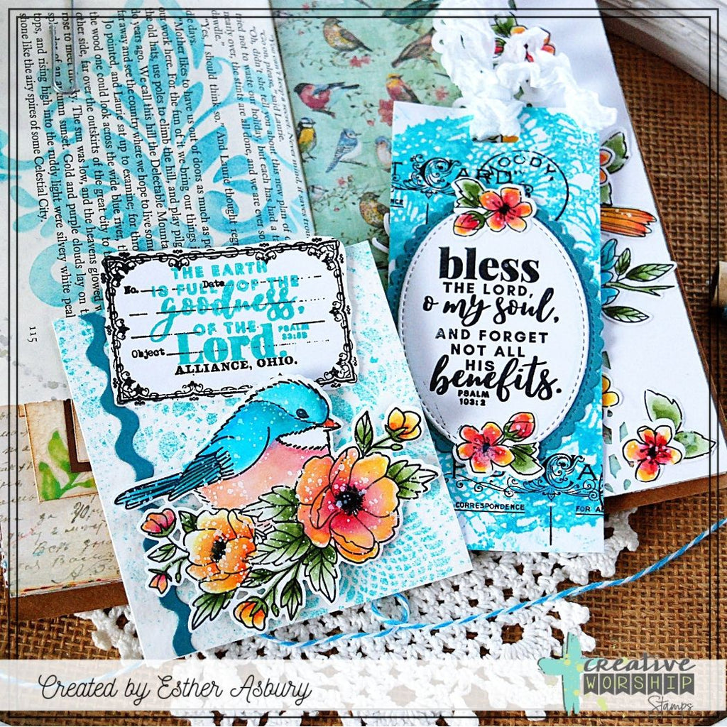 Creative Worship The Goodness of God Clear Stamps cws-26-004 Esther Asbury Goodness of the Lord Bird Card