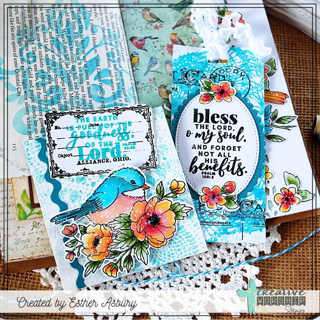 Creative Worship The Goodness of God Clear Stamps cws-26-004 Esther Asbury Goodness of the Lord Bird Card