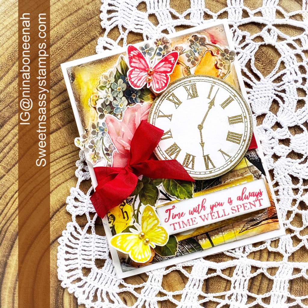 Creative Worship Time Well Spent Clear Stamps And Dies Bundle Clock Card