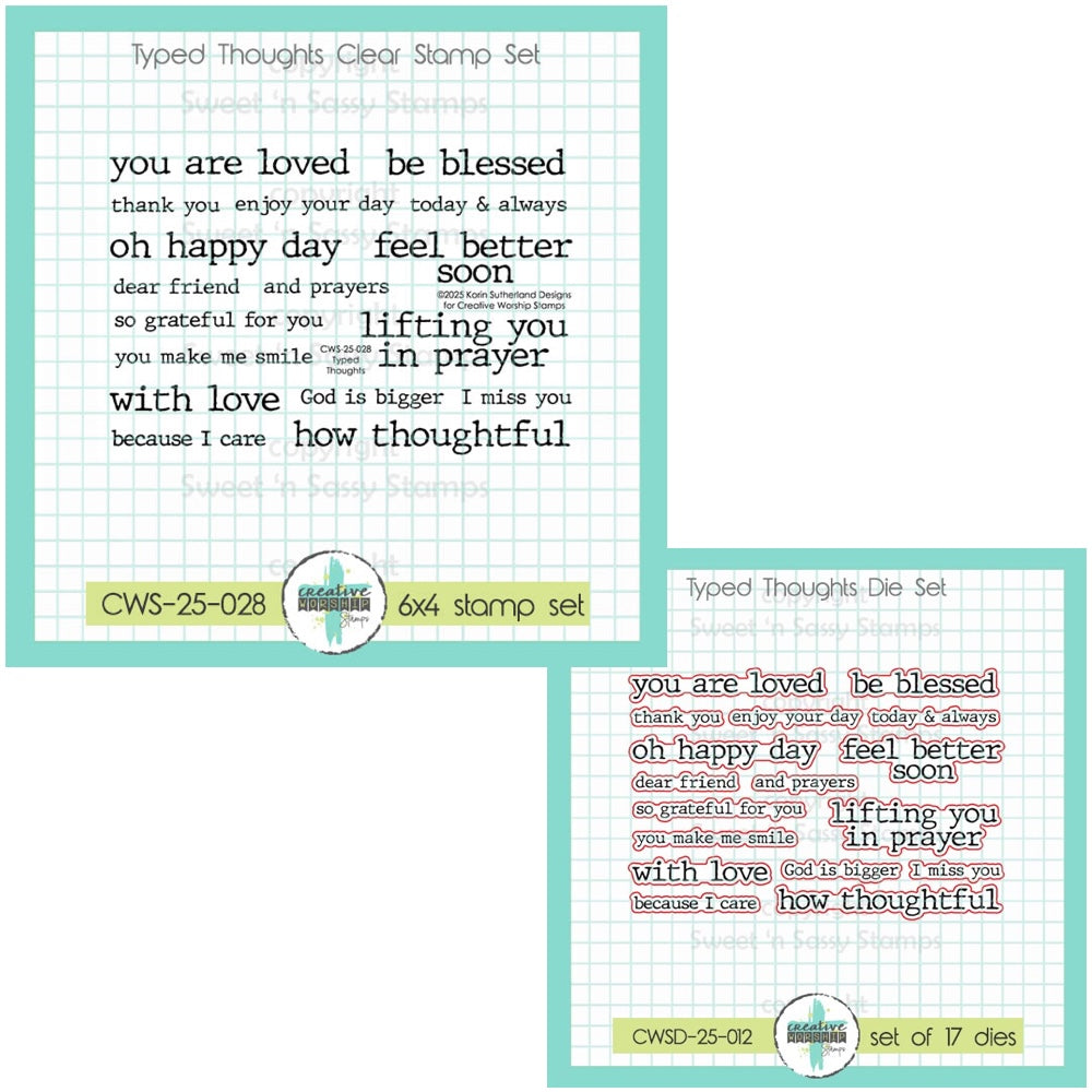 Creative Worship Typed Thoughts Stamps And Dies Bundle