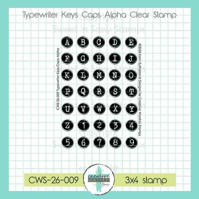 Creative Worship Typewriter Keys Caps Alpha Clear Stamps cws-26-009