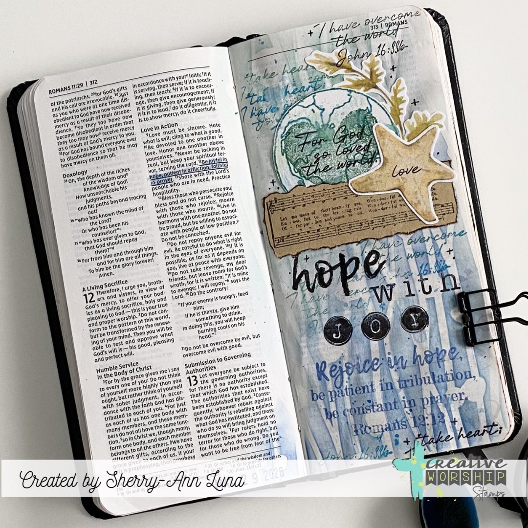 Creative Worship Under The Sea Stencil cws-st-26-006 Hope With Joy Bible Journaling