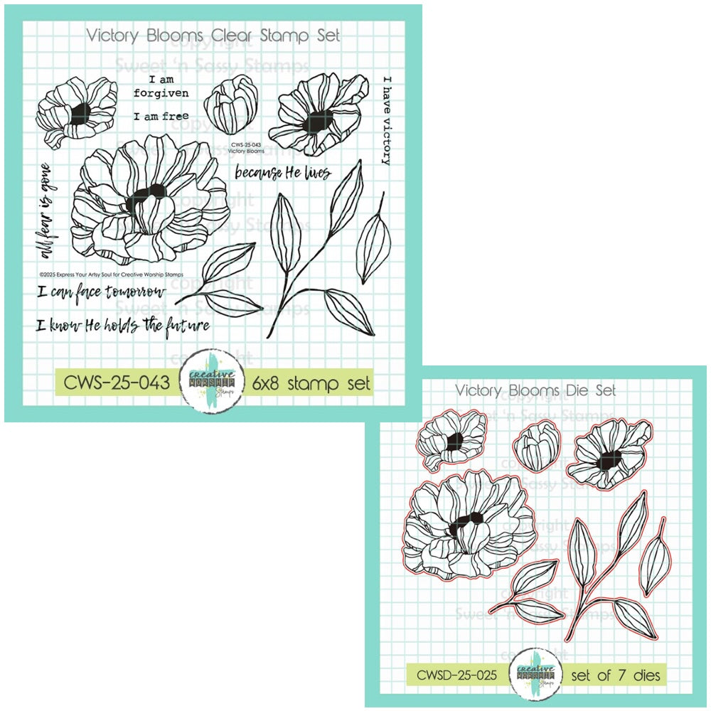 Creative Worship Victory Blooms Clear Stamps And Dies Bundle