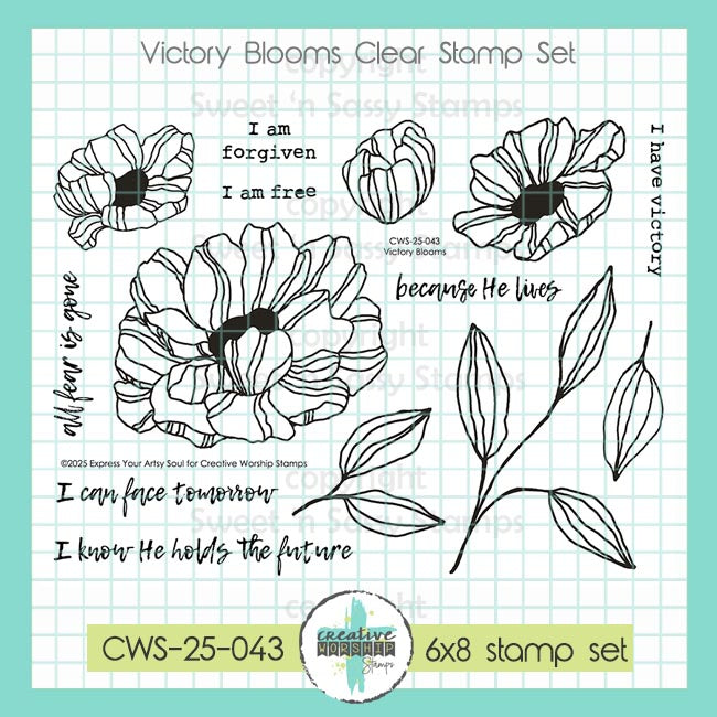 Creative Worship Victory Blooms Clear Stamps And Dies Bundle CWS-25-043