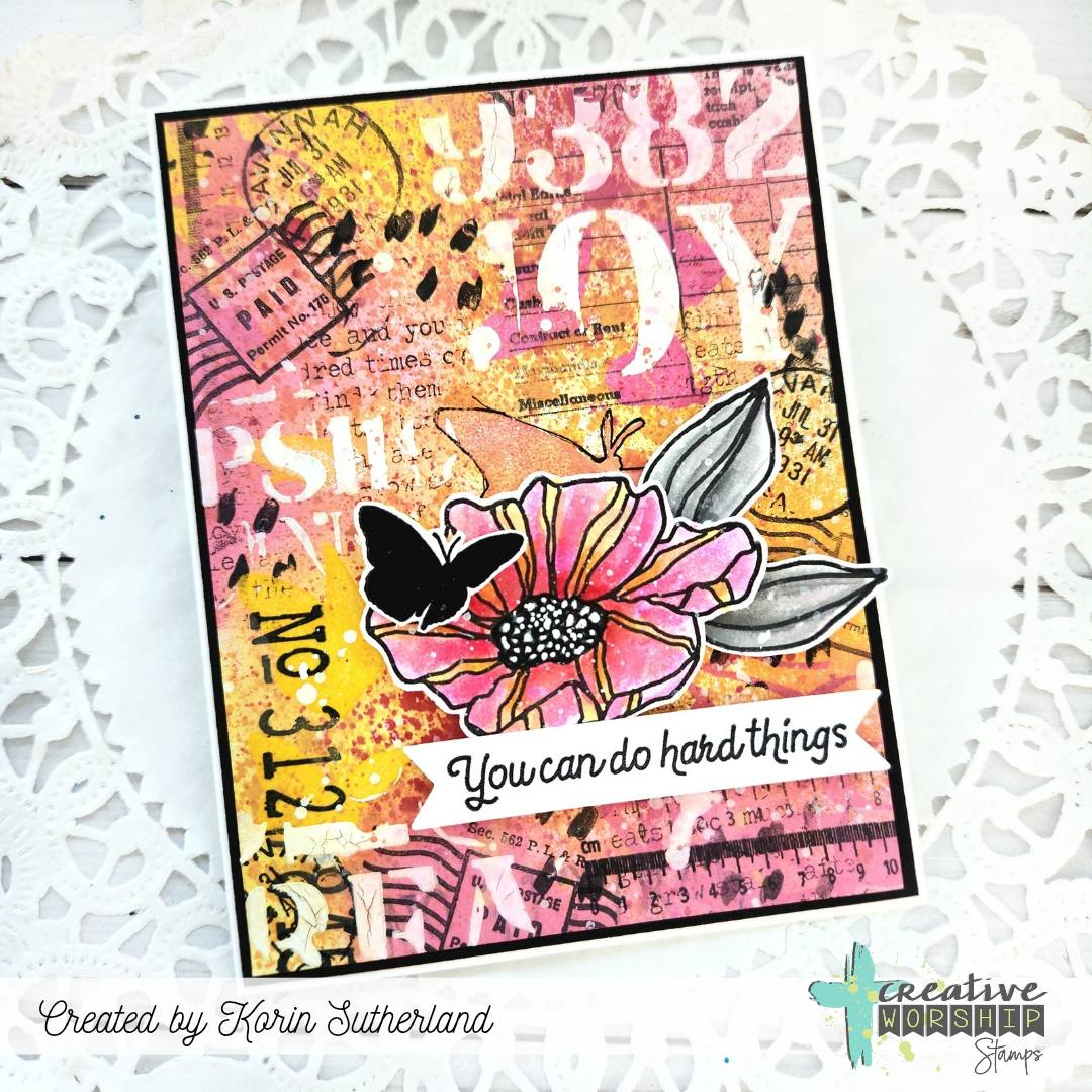 Creative Worship Victory Blooms Clear Stamps And Dies Bundle You Can Do Hard Things Card