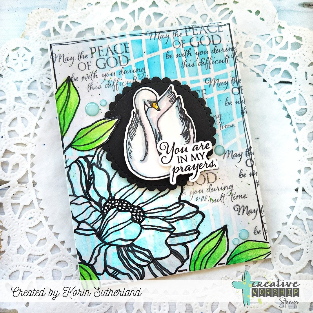 Creative Worship Victory Blooms Clear Stamps cws-25-043 You Are In My Prayers Card