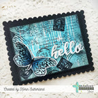 Creative Worship Vintage Butterflies And Blooms Clear Stamps cws-25-005 Hello Card